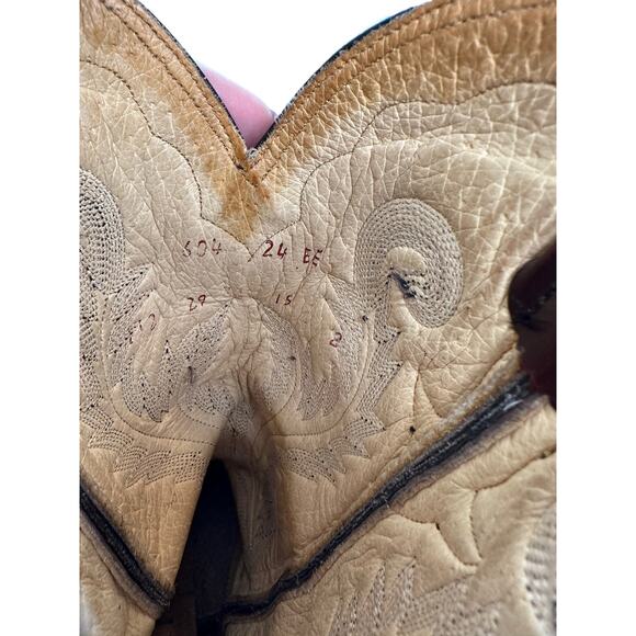 Mezcalero‎ Men's Burgundy Black Western Leather Cowboy Boots Size 7 - Picture 7 of 9